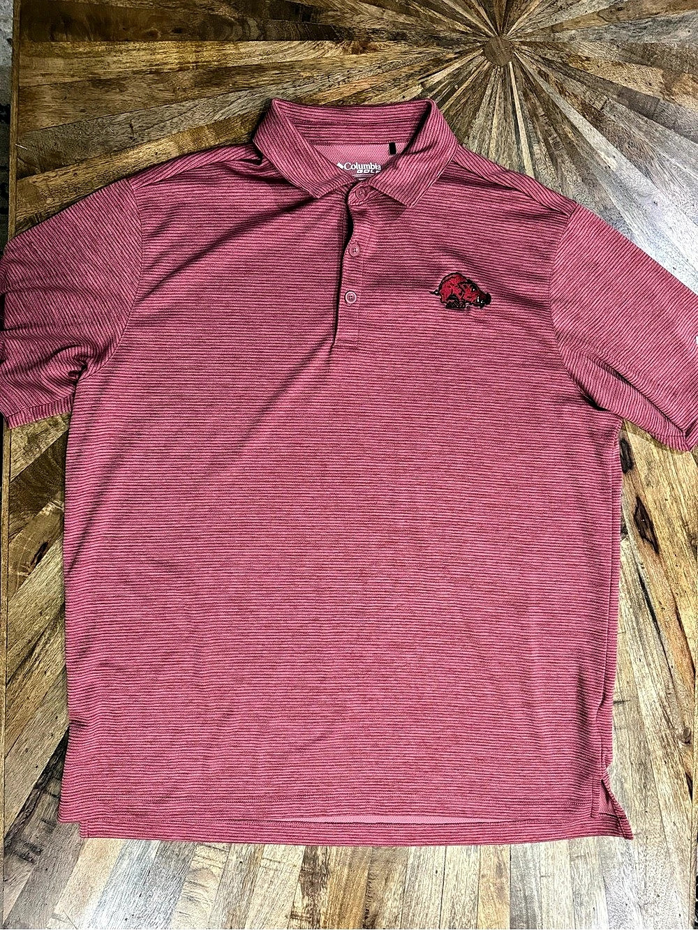 Columbia Men's Arkansas Razorbacks Polo Shirt Red XL Like New